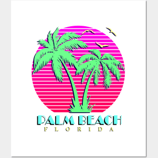 Palm Beach Florida Palm Trees Sunset Posters and Art